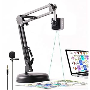 TAUSFILA 8MP Document Camera & USB Webcam with Lavalier Microphone for Teacher, Auto Focus, 4K, Ultra HD, 2448P, Wide…