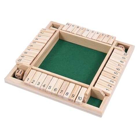 4 Player Wooden Shut The Box Game Cover