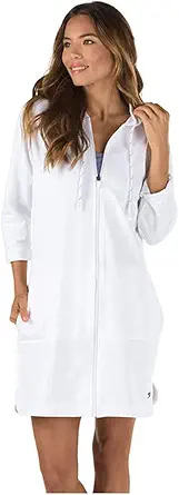 Speedo Women's Hooded Aquatic Fitness Robe and Cover-Up, with Full Front Zip
