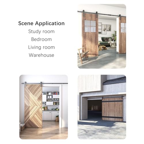 Kit de Ferragens para Porta de Celeiro Deslizante Americana Com Design Clássico Rústico, Porta de Ce