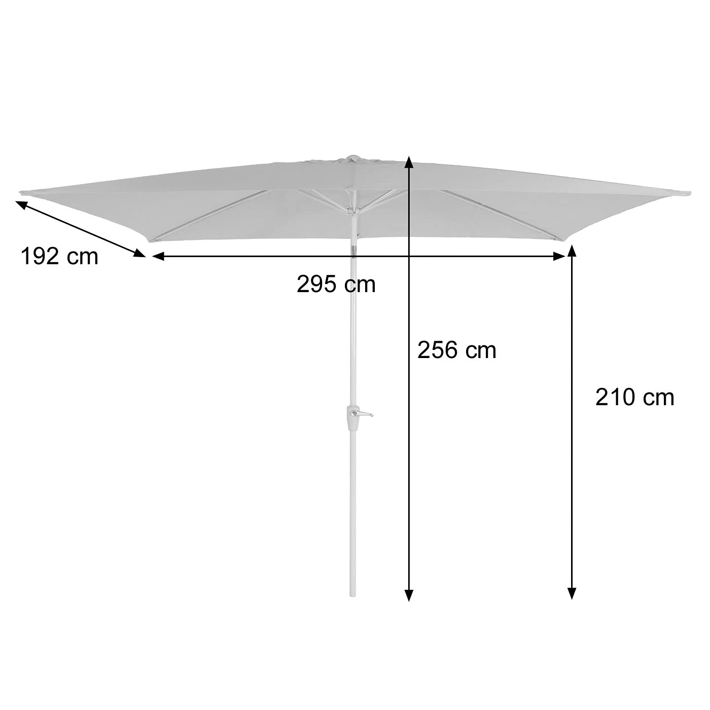 Mendler Sonnenschirm N23, Gartenschirm, 2x3m rechteckig neigbar, Polyester/Alu 4,5kg UV-Schutz 50+