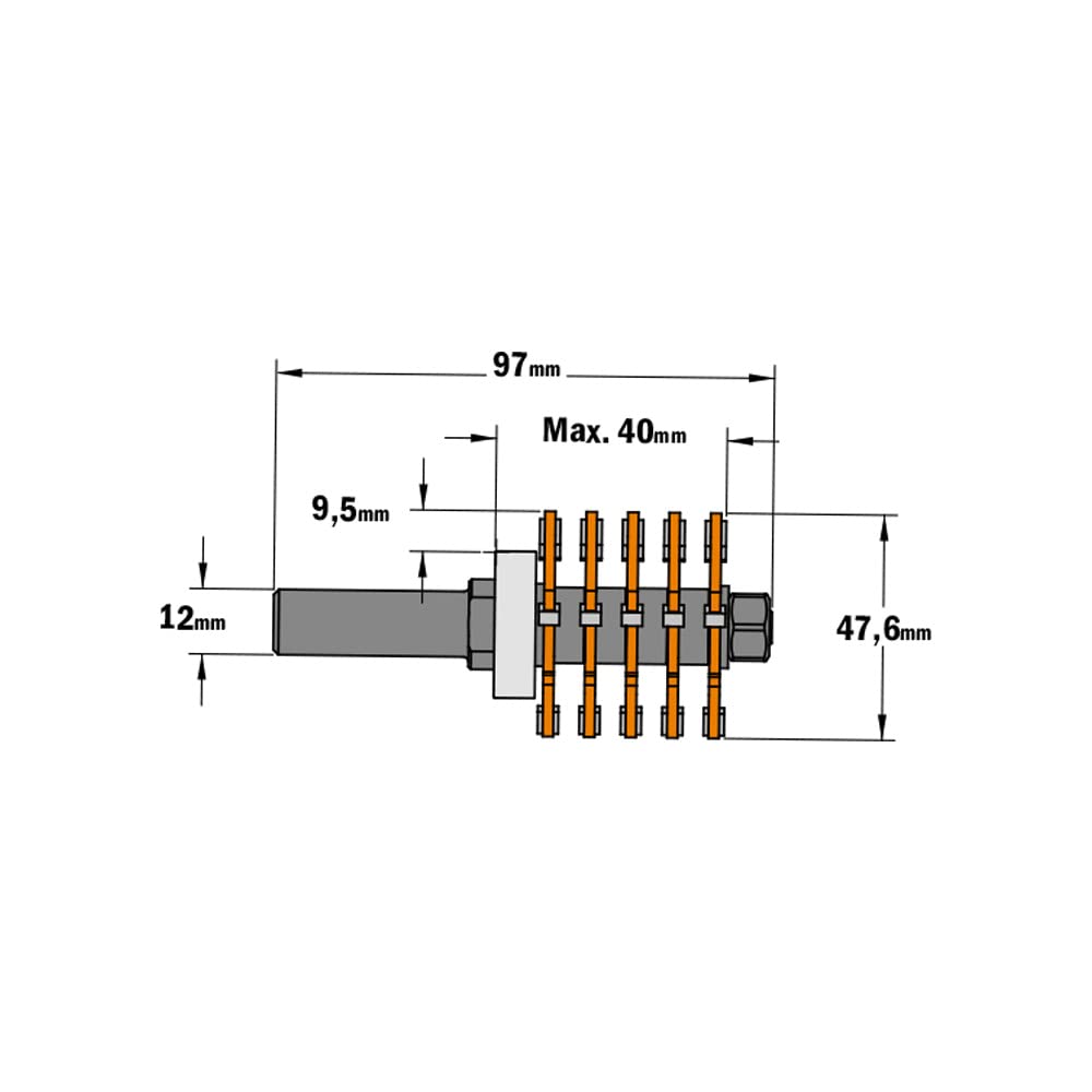 CMT ORANGE TOOLS CMT 900.616.11 FRESA X UNIONE A DENTI HM Z3 S=12 D=47.6X40