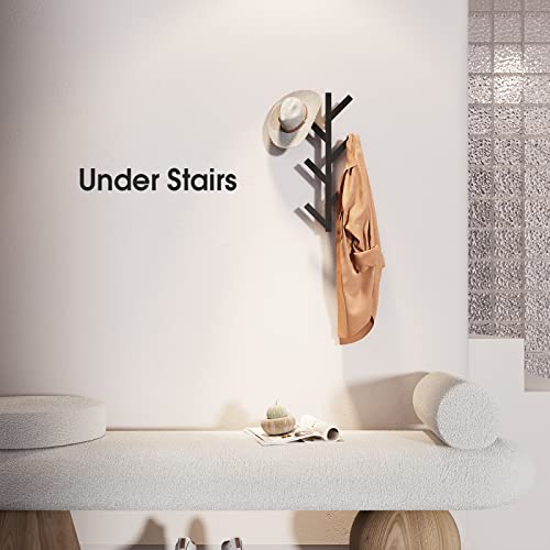Rrg Vertical Coat Rack Wall Mounted 16 Inch, Metal Vertical Hat Rack For Wall, Modern Wall Coat Tree For Hats, Jackets, Bags, Entryway Bedroom (Height 16") #TOP4