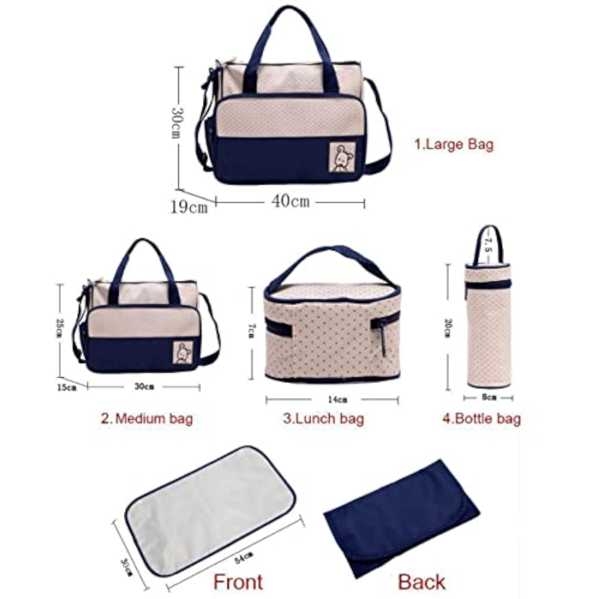 Diaper Bag Pack of 5, Light Blue