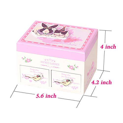 Elesa Miracle Little Girl Kids Wood Jewelry Box and Girl Princess Jewelry Dress Up Accessories Toy Playset Set - Thumbnail 3