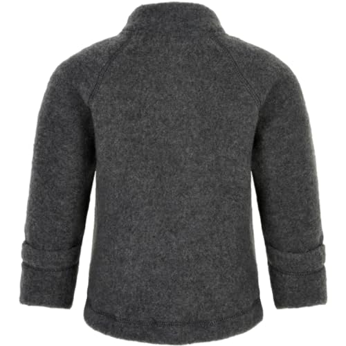Mikk-line Wollwalk Jacke Baby & Walkjacke Kinder 104 Anthracite Melange – Wollfleece Jacke Baby & Wolljacke aus Merinowolle – Winterjacke & Übergangsjacke, Oeko-Tex & Kratzfrei