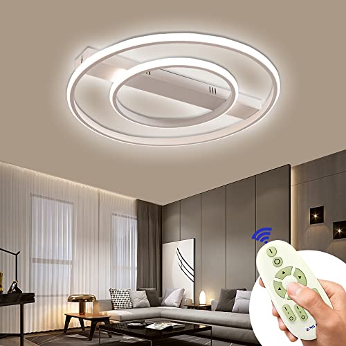 LED Ceiling Lamp 54W Round Dimmable White Modern Acrylic Ceiling Light Creative Energy-Saving Lamp For Hallway Living Room Bedroom With Remote Control Cover