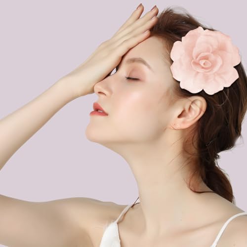 Épingles à cheveux florales chic avec rose en tissu de 7,9 cm