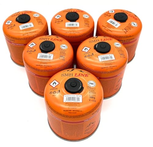 SMH LINE® 6x 500g Butan Schraubkartusche Universalgewinde 7/16...