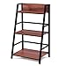 Tangkula 3-Tier Ladder Bookshelf, Industrial Wooden Bookcase w/Metal Frame, Anti-Toppling Device, Freestanding Display Shelf Plant Stand, Storage Rack for Home Office Living Room (1, 3-Tier)