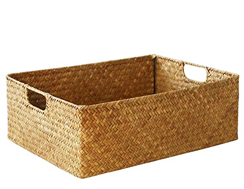 chaozhi Rattan-Aufbewahrungskorb Bambus-Aufbewahrungskorb Desktop-Aufbewahrungskorb geflochtener Korb Vielfalt-37×26×12cm Cover