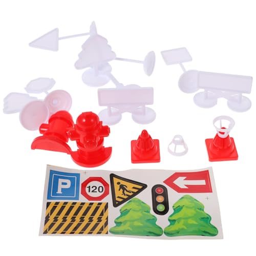 Abaodam 4 Juegos De Mini Señales De Tráfico Barricadas Juguetes En Miniatura Coches De Juguete Señal De Calle Señal De Cruce Señales De Tráfico Divertidas Mini Juguetes para Modelo De