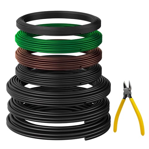 RASKOO 189FT Easy to Bend Bonsai Wire, Aluminum Bonsai Tree Wire in 5 size -1mm,1.5mm,2mm,2.5mm,3mm with Cutter set for Training Thin or Thick Branches