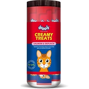 Drools Creamy Lickable Cat Treats Salmon & Skipjack 25Pcs, 375G Pack, All Life Stages