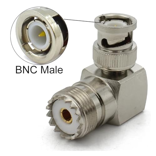 Conector UHF SO239 a BNC macho de 90 grados que evita la torsión del cable coaxial 4
