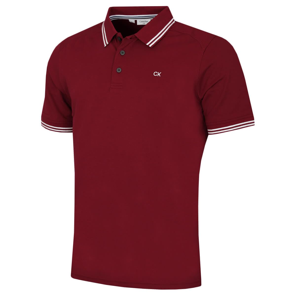 Calvin Klein Men's Burgundy Tipped Campus Tipped Polo Shirt - Xxxxl