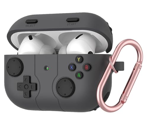 Image of Retro Game Console Case Cover for Apple Airpods Pro 3 (2025) with Carabiner (Black, Game Console)
