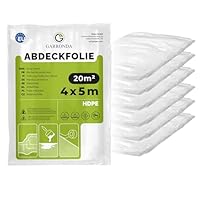Garronda Abdeckfolie 4x5 m 6er Pack transparent HDPE Malerfolie für Renovierung Staubschutzfolie Umzug Abdeckplane Baufolie für Möbel- & Bodenschutz Folie reißfest GD-0166