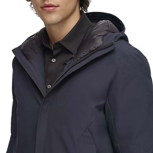 Image of DKNY Men's Water Resistant Hooded Logo Parka Jacket