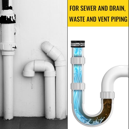 Image of 6 Pack 2 Inch Flexible PVC Pipe Cap with Stainless Steel Clamps - Black Durable End Caps for Drainage, Wastewater & Vent Pipes, Above /below Ground Use