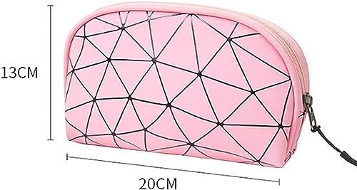 Image of House of Quirk Makeup Handy Bag Travel Cosmetic Organizer Bag Large Zipper Pouch Toiletry Bag for Women (Silver)