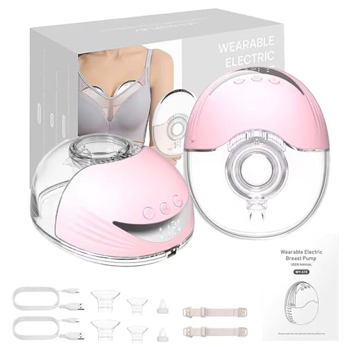 Wearable Breastfeeding Pump,4 Modes & 12 Levels,Hands-Free Breast Pump,Memory Function,Quiet Portable Pump,Strong Suction,Rechargeable,Double-Sealed Flange Sizes (19/21/24mm) (Light Color 2 Pack)