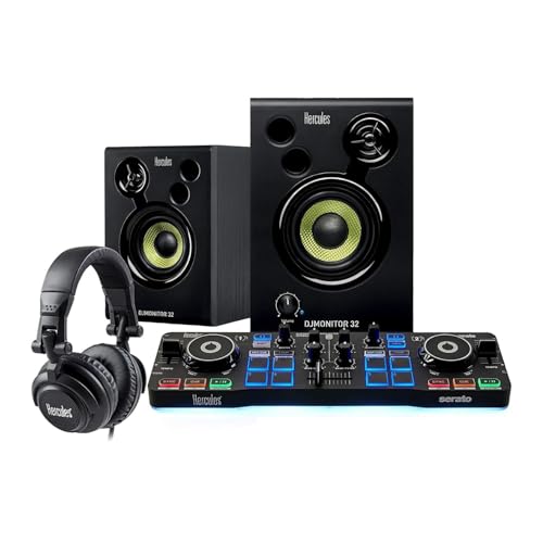 Hercules DJ Starter Kit with Starlight Controller, Monitor Speakers, Headphones, and Serato DJ Lite...