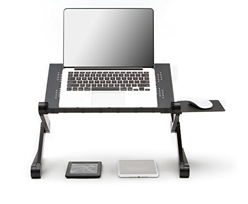 Executive Office Solutions Portable Adjustable Vented Laptop Desk/Stand/Table Notebook MacBook Ergonomic TV Bed Lap Stand Up Sitting with Pad Side Mount - Black (X3) - Thumbnail 5