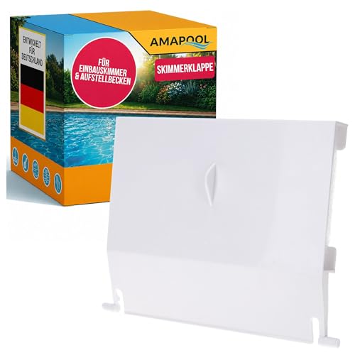 Amapool Skimmerklappe Ersatz für Standard-Skimmer 145 x 120 mm - Weißes Kunststoff Ersatzteil - Passgenaue Pool Skimmer Klappe - Für Einbauskimmer & Aufstellbecken