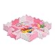Relaxdays Puzzlematte 34-teilig, EVA Schaumstoff, schadstofffrei, 0,77 m², Spielmatte Rand, versch. Motive, pink/rosa, 1 x 31.5 x 31.5 cm