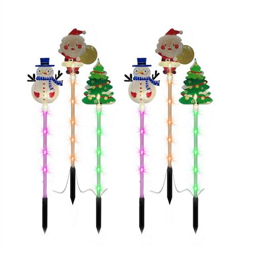 6 Pack of Moving Christmas Solar Lights, Solar Powered Outdo