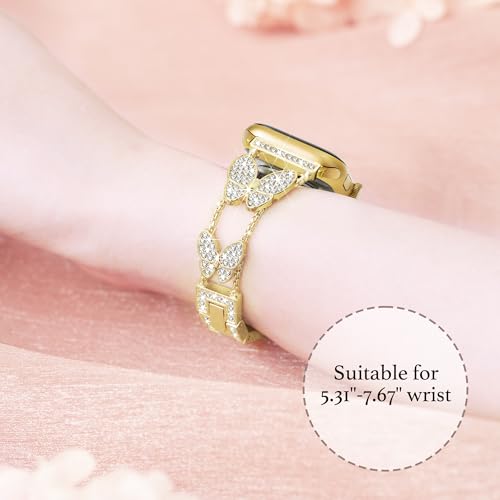 Image of Butterfly Band for Apple Watch Bands 44mm 45mm 46mm for Women Gold