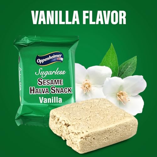 Sugarless Sesame Halva Snacks Vanilla Flavors - Delicious Sweet Israeli Mini Snacks Sesame Tahini Bars for Melt-in-Your Mouth Delight, Perfect Halvah for Any Occasion - Vegan, Kosher - 11 Pack, 9.7 Oz