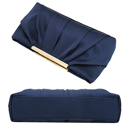 image for Charming Tailor Clutch Evening Bag Elegant Pleated Satin Formal Handba