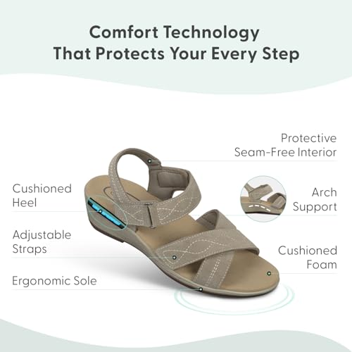 Orthofeet Women's Orthopedic Leather Holly Sandals3