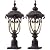 GOALPLUS 24 Inch Large Post Light Fixture with 3in Pier Mount, 2 Pack Bronze Post Lamp for Yard, Outdoor Pole Lantern with Seeded Glass, Aluminum Outside Lights for Garden Patio Driveway Pathway