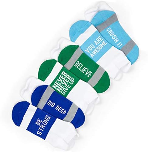 Gone For a Run Inspirational Athletic Running Socks - One Size Fits Most - Set of 3 Pairs - Multicolored (Good Karma)