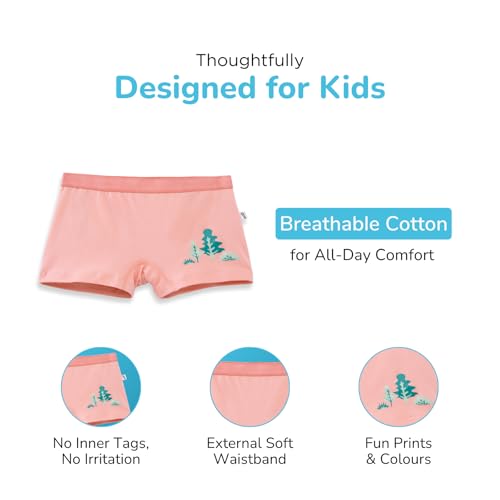 Image of YouGotPlanB Cotton Trunks for Girls | Ages 4-16 | Stretchable Trunks for Kids | Snug-Fit | Perfect for Active Girls