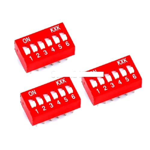 Slide Type Switch 2.54mm 6-Bit 6 Position Way DIP Red Pitch