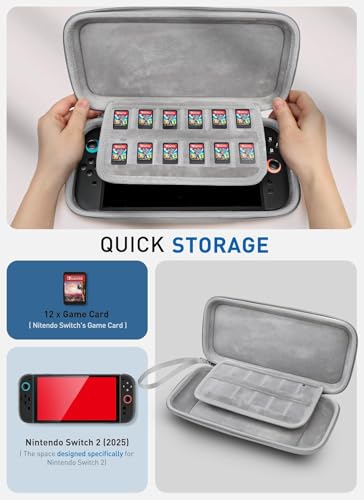 Image of mumba Carrying Case for Nintendo Switch 2 2025, [Mini Version] Travel Case with 10 Game Cartridge Slot Portable Bag Protective Carry Handbag Pouch Shell Accessories [Portable & Lightweight]