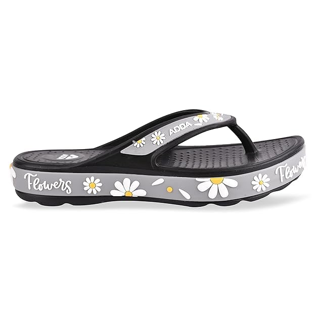 Image of ADDA Slippers for Women || Durable & Comfortable || Anti-skid Sole || Lightweight || Fashionable || Super Soft || Outdoor Slipper (Black, UK, UK Footwear Size System, Adult, Women, Numeric, Medium, 3)