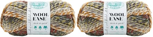 Image of Lion Brand Yarn Wool-Ease Thick & Quick Yarn, Soft and Bulky Yarn for Knitting, Crocheting, and Crafting, 1 Skein, Coney Island (Pack of 2)
