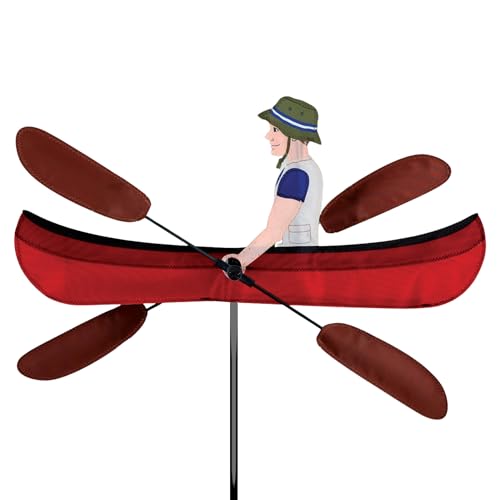 Whirligig Spinner Canoe 20" – Adventure-Inspired Outdoor Design, Weather-Resistant Outdoor Decor, Durable & Lightweight for Patios, Yards, and Gardens - Eye-Catching Wind Spinner
