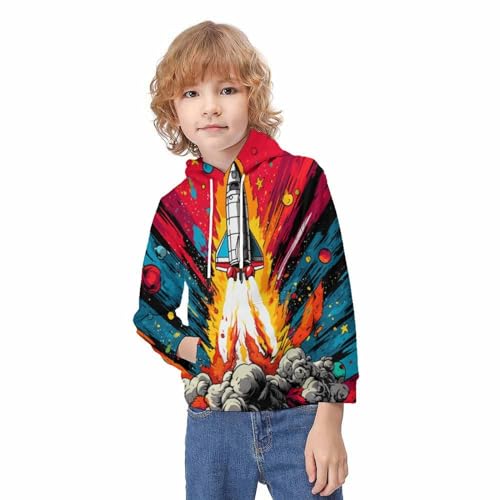 Sweat à capuche fusée 3D pour ado de 11 à 13 ans - 3