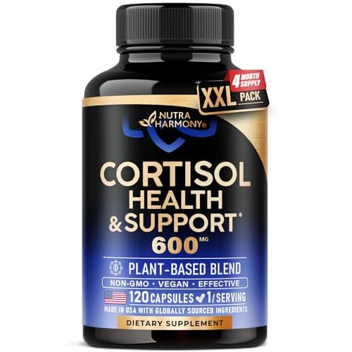 Cortisol Supplement for Women – Holy Basil | Ashwagandha | Rhodiola | L-Theanine – Plant-Based Hormone Balance – Mood, Focus & Sleep Support – Made in USA – Vegan, Non-GMO – 120 Capsules for 4 Months