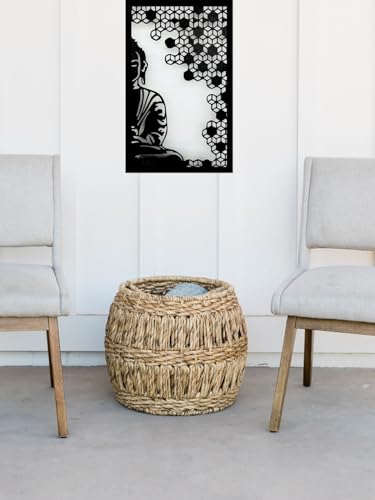 Image of METSY Metal Buddha Wall Decor Art | Stylish Wall Decorative Items for Living Room, Bed Roon Dining Room & Office | Wall Sculptures | Modern Wall Decorative Art & Accessories | (63Cm *64 Cm)