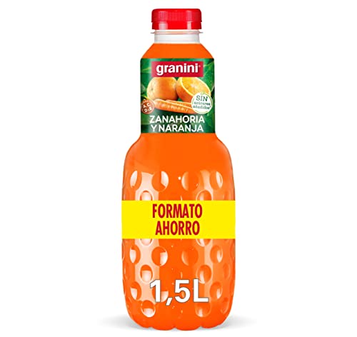 Bebida refrescante de Naranja, zanahoria y uva a partir de zumo de fruta concentrado Sin azúcares añadidos 1,5L Granini Inmune Support