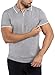 X RAY Mens Knit Polo Sweater Short Sleeve, Tipped Johnny Collar Sweater Polo Top Knitted Tops for Men, Heather Grey, Large