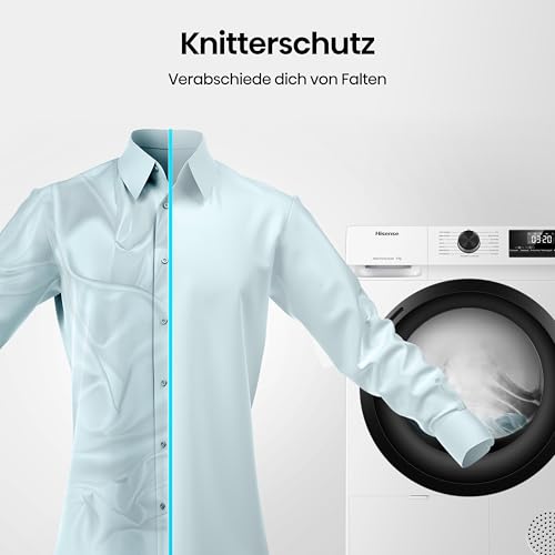 Hisense DHQE800BW2, 8KG, Kondensation mit Wärmepumpe, 15 Programme, Feuchtesensor, Anti Crease, TwinAir,Schwarz- Weiß, Energieeffizienzklasse D