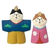 デコレ(Decole) 猫雛 立ち雛 男雛:約47×20×h60mm、女雛:約27×20×h46mm ZMM-90001L